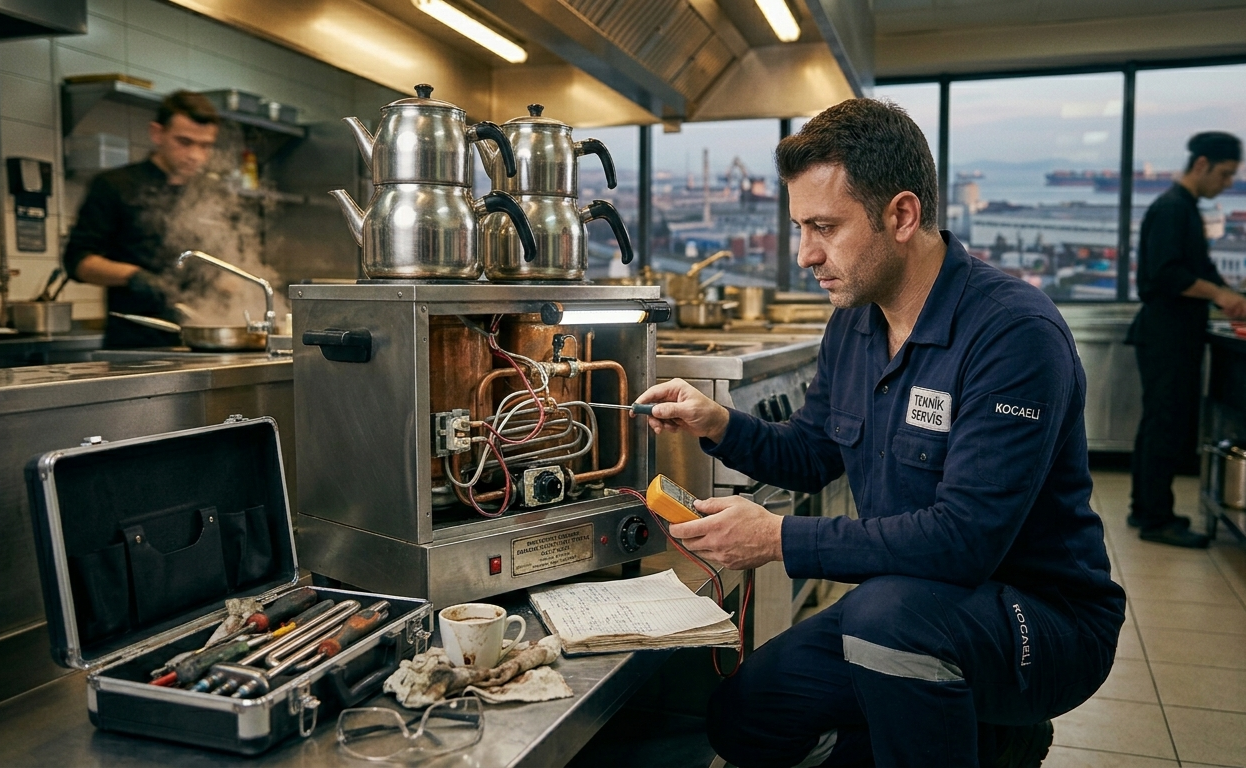 Kocaeli Çay Kazanı Tamiri tarafından tamir edilen endüstriyel çay kazanı ve bakım süreci