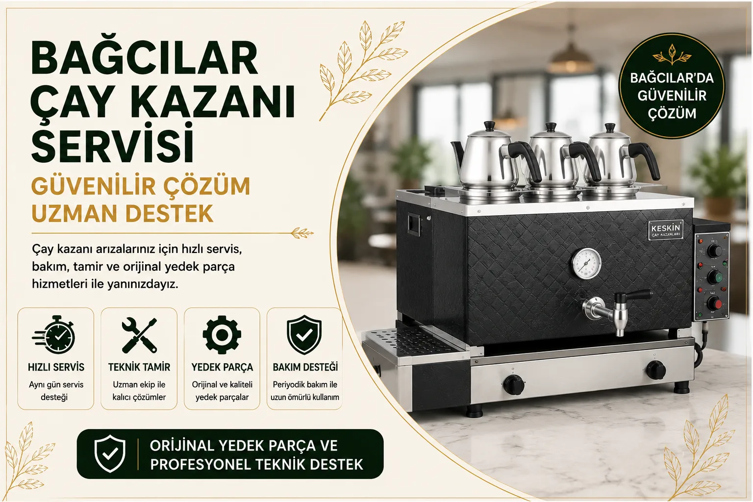 Bağcılar Çay Kazanı Servisi kapsamında bakım, tamir ve teknik destek hizmetleri